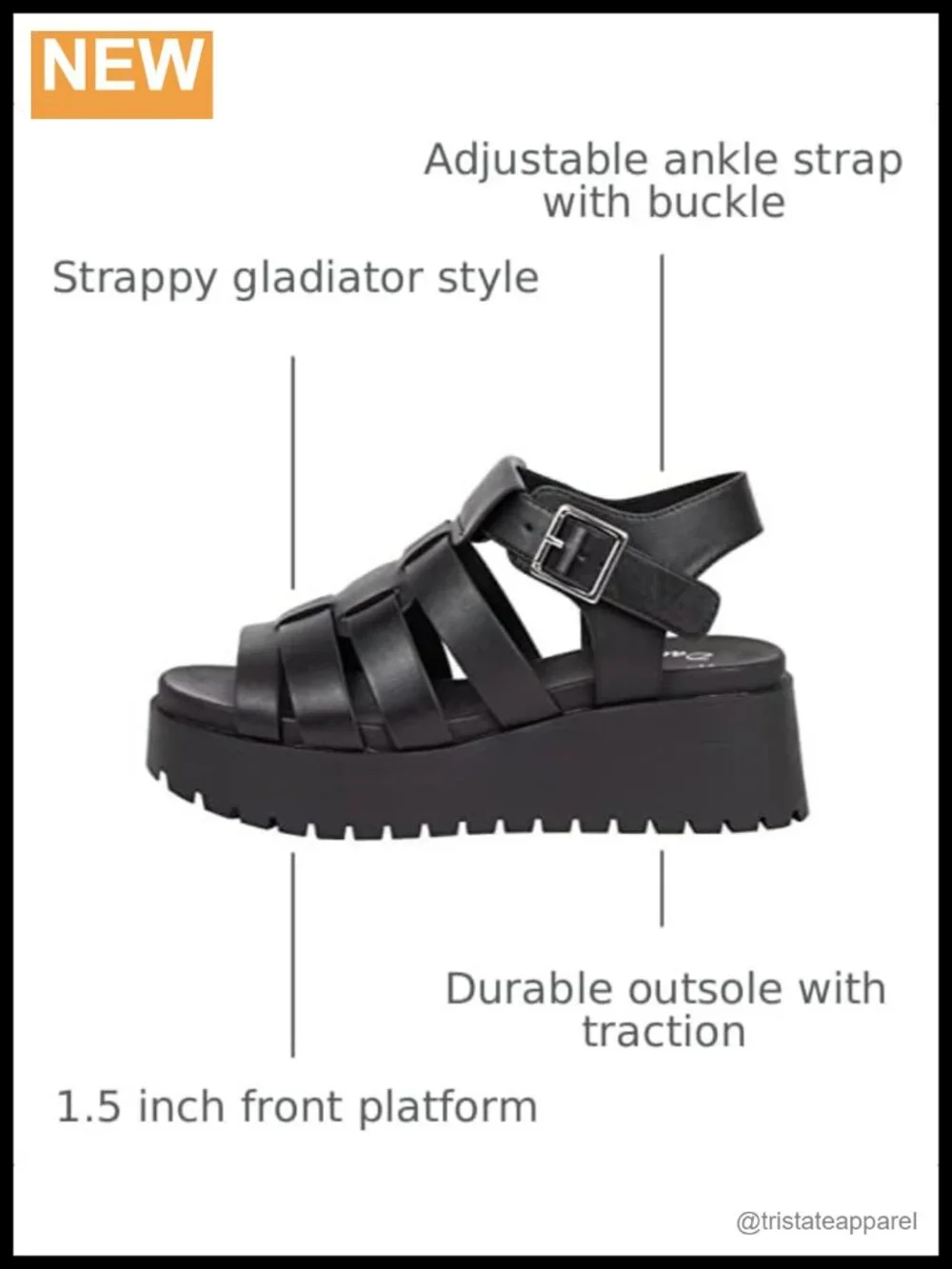 Women's Fisherman Platform Sandal PU Ankle Strap Gladiator